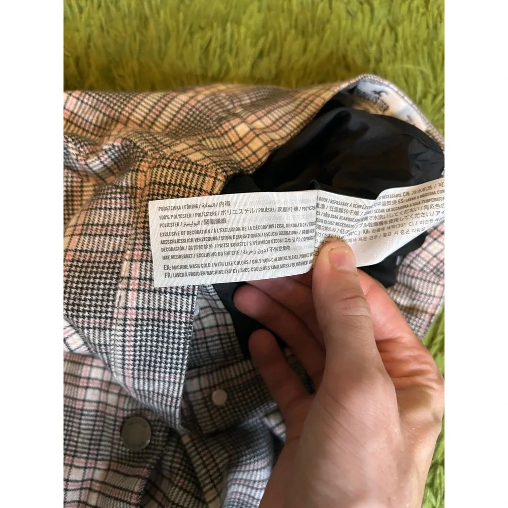 Hollister Skirt Women S Pink Black Ultra High-Rise Plaid Mini Button-Front Y2K - Picture 3 of 8